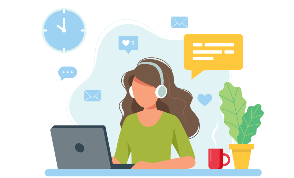 Woman working on computer